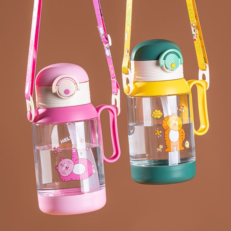 Botol Minum ANAK DESAIN GAGANG Samping / High Quality Tali Karakter Anak-Anak 500ML BPA FREE 0907