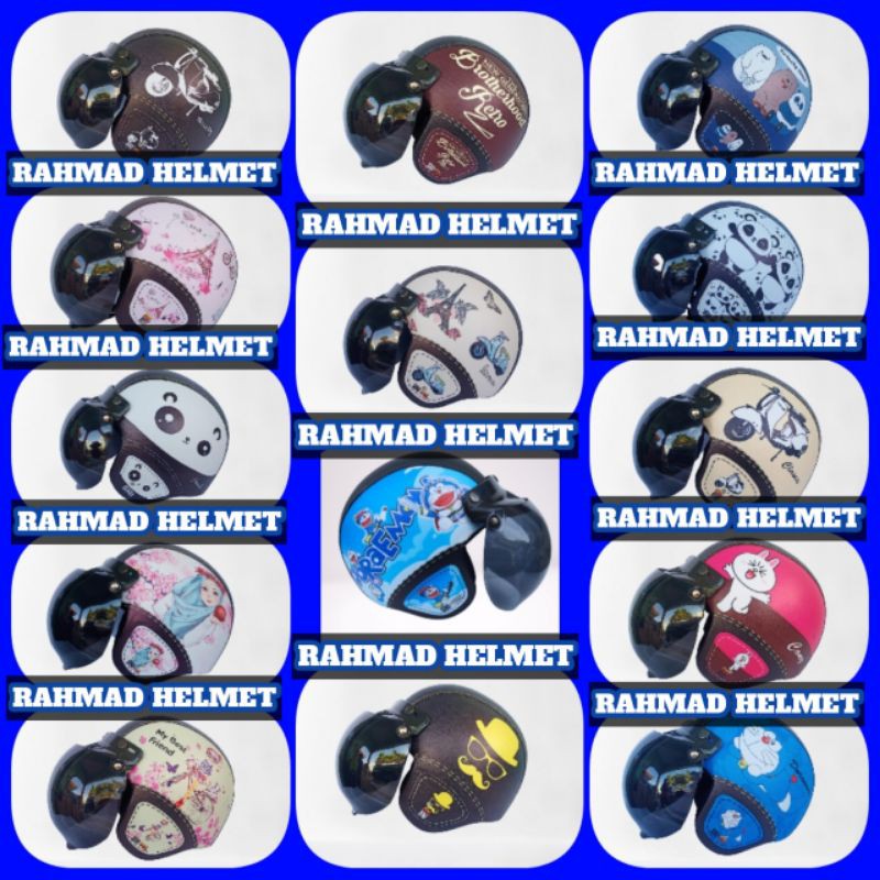 HELM BOGO STANDARD RETRO DEWASA FULL KULIT SNI MURAH PLUS KACA CEMBUNG