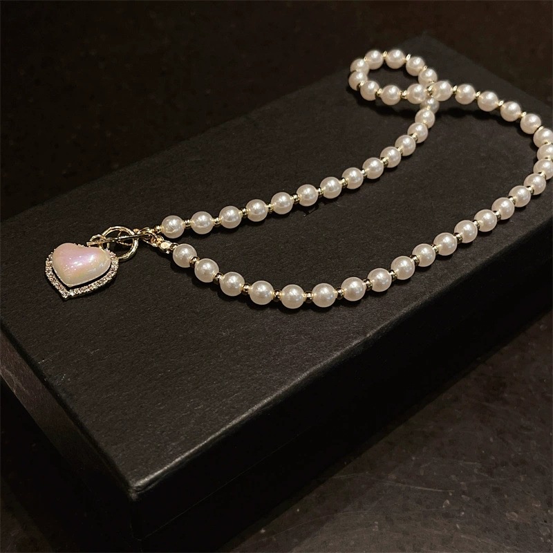 Kalung Rantai Klavikula Hias Mutiara Untuk Wanita