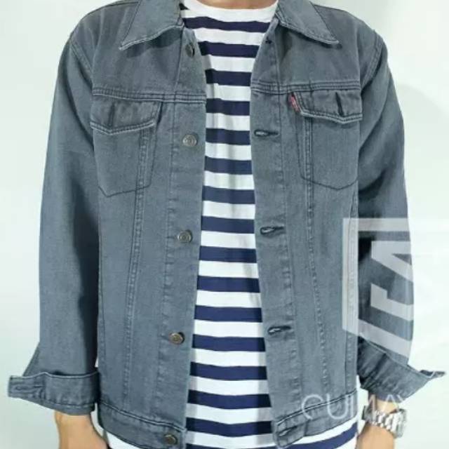 Jaket JEANS COWOK ABU / jaket jeans PRIA ABU