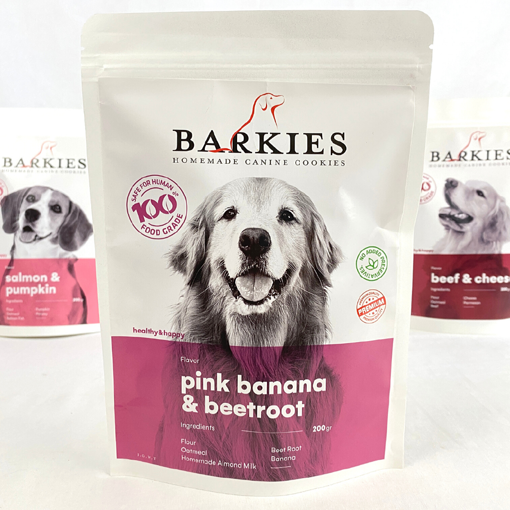 

BARKIES Snack Anjing Premium Pink BANANA And Beet Root 200g