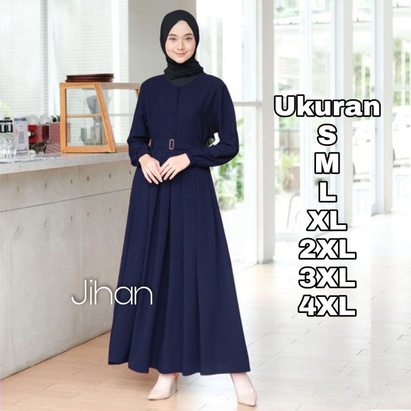 Jihan Dress Big Size Ukuran Size S M L XL 2XL 3XL 4XL XXL XXXL  XXXXL 2L 3L 4L 5L  Dress Wanita Jumbo Gamis Big Size Baju Korea Over Size