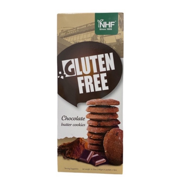 NHF Dark Choco Chips Butter Cookies 180g Biskuit Bebas Gluten