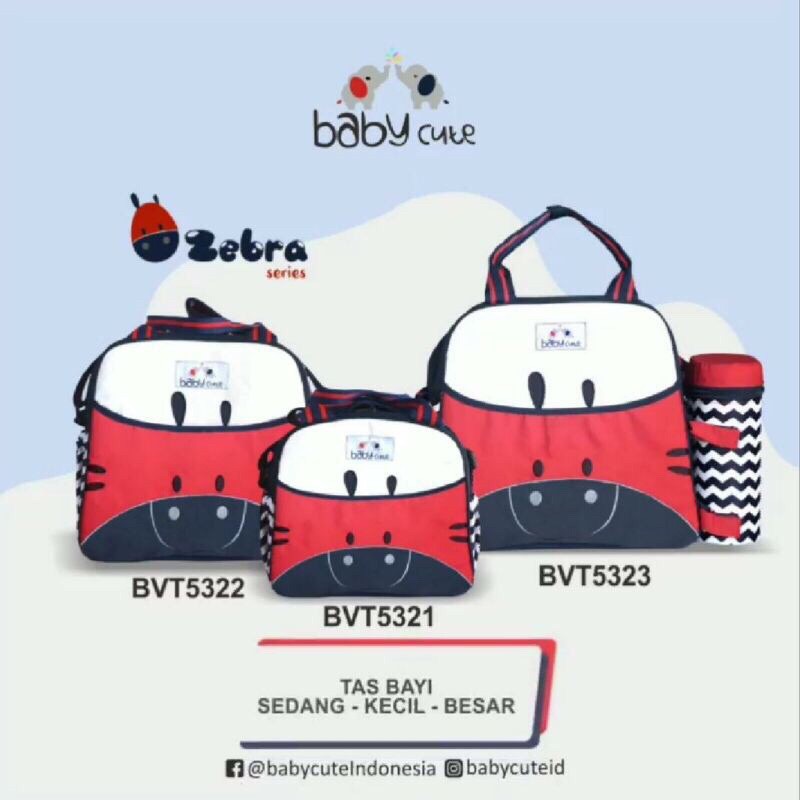 Baby Cute Tas Bayi Kecil / Medium / Besar | BABY BAG Saku Depan Motif Zebra Series TERUMURAH