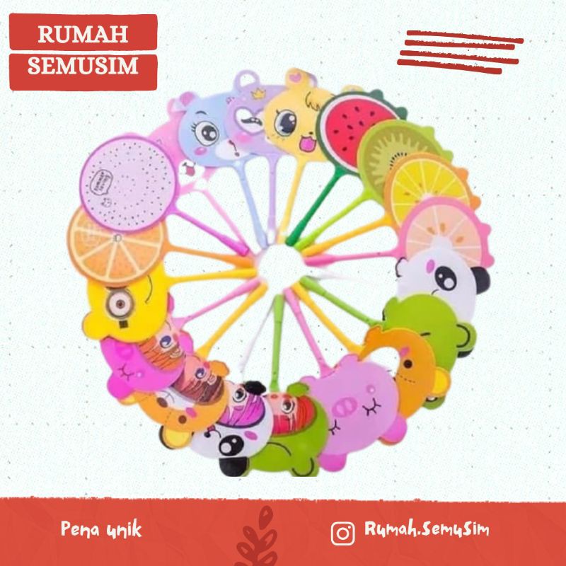 

pulpen kipas buah dan karakter kekinian