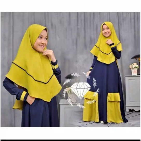 BERLIAN SYARI KIDS Baju Gamis Syari Anak Perempuan Model Terbaru Anak Umur 9 - 12 Tahun