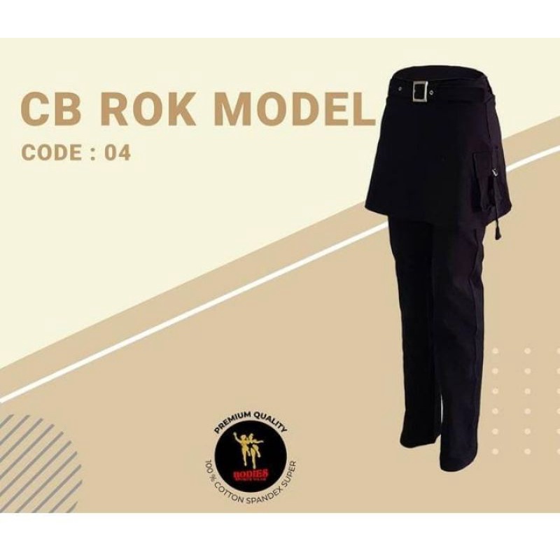 Bodies Celana Rok Corak Polos Kantong Kanan Kiri Olahraga Senam