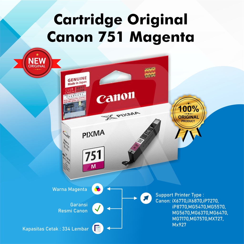 Tinta Canon 750 Black 751 Black &amp; Colour Original Ink Cartridge