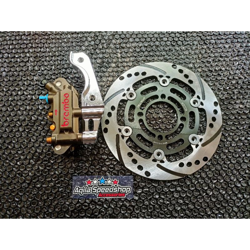 Kaliper Brembo 4p Monoblok-Disc Brembo 220mm-Breket Monoblok Vixion-Nouvo-Rx King-F1zr-Mx 150 New