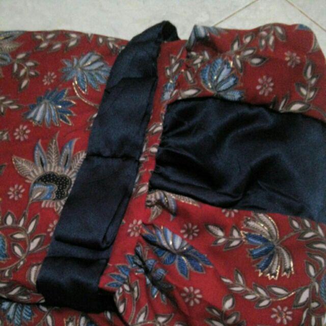 Gamis Batik Syari Madiya Katun Unggul Jaya Dress Kombinasi Mic Velvet Sopal Ld 98 Pj 132cm Fit To L