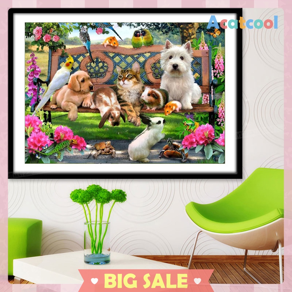 5D DIY Diamond Painting Animal Park Cross Stitch Embroidery Rhinestones