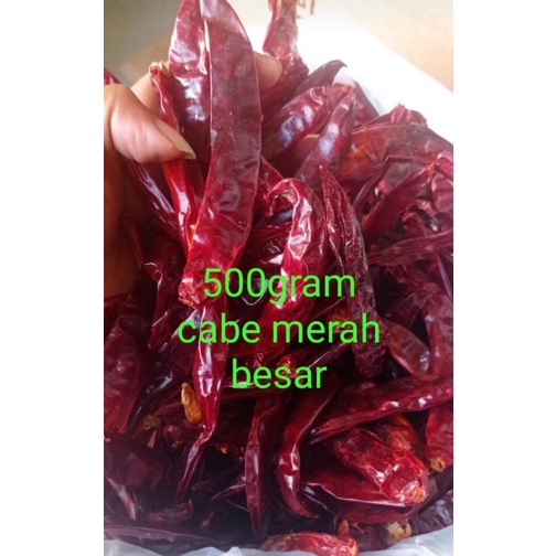 

( CABE SUPER 500grm ) CABE MERAH BESAR KERING TIDAK PEDAS TANPA TANGKAI