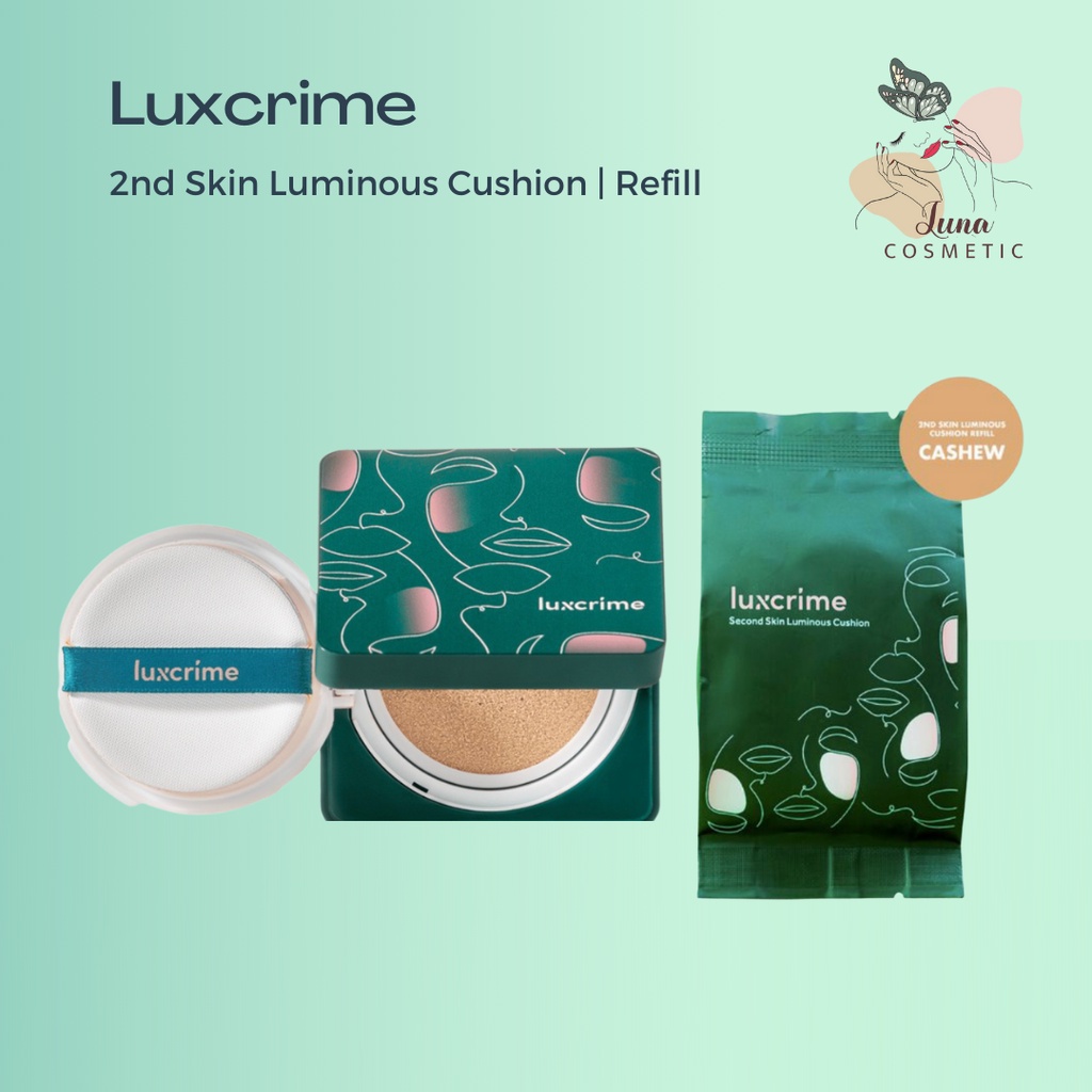 Luxcrime 2nd Skin Luminous Cushion &amp; Refill - Vanilla | Cashew | Honey | Chestnut | Toffee