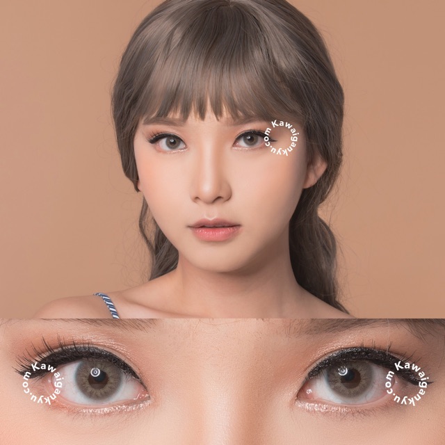 KawaiGankyu softlens - Princess fuzzy pop brown (1botol)