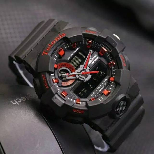 JAM TANGAN PRIA TETONIS ORIGINAL DOUBLE TIME DIGITAL ANALOG