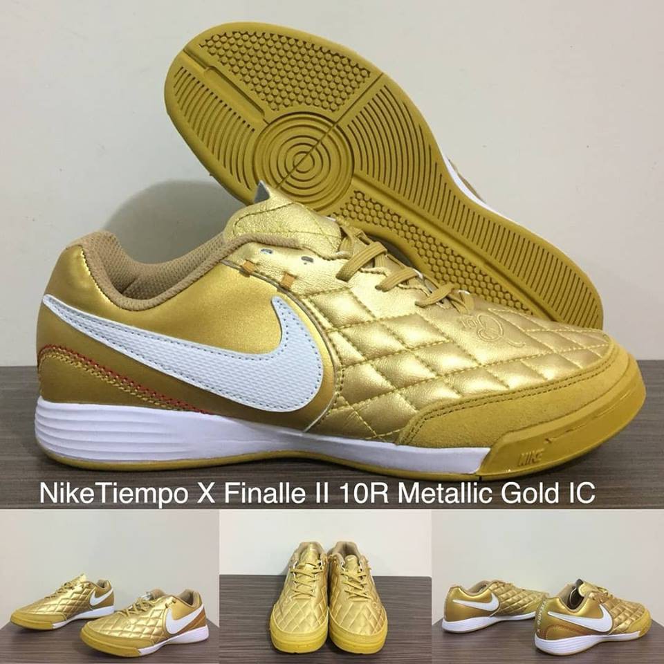 Sepatu Futsal Nike Tiempo X Finale II 10R Metalic Gold