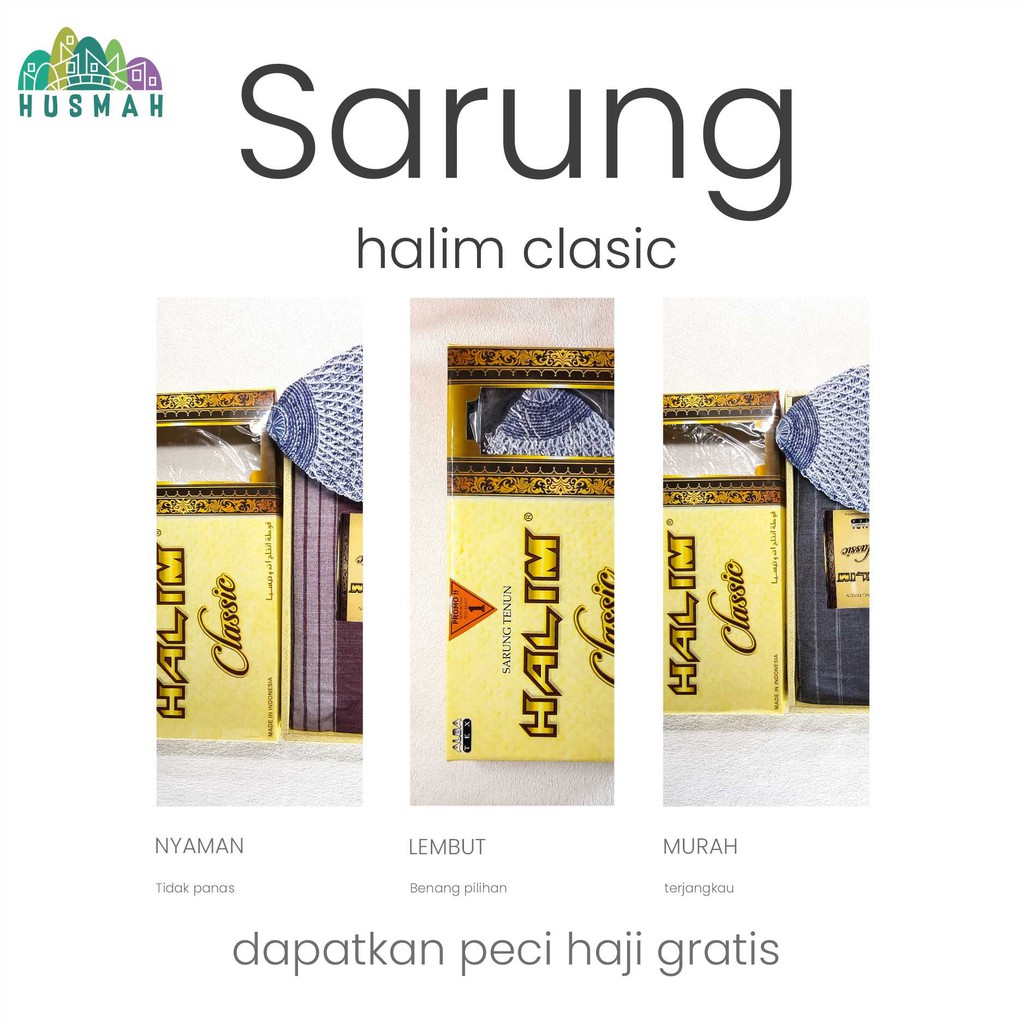 Sarung Pria Halim Klasik - Sarung Perlengkapan Shalat Murah