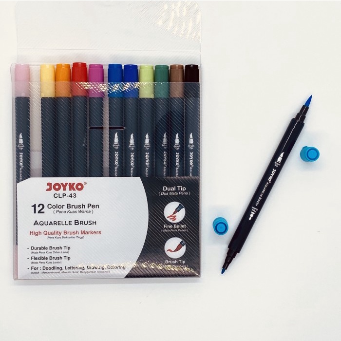 

DISKON- BISA COD Aquarelle Brush 12 Color Brush Pen Joyko CLP-43