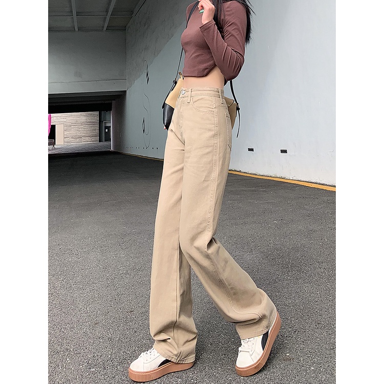 kakak_clother-Korean style straight leg loose khaki jeans