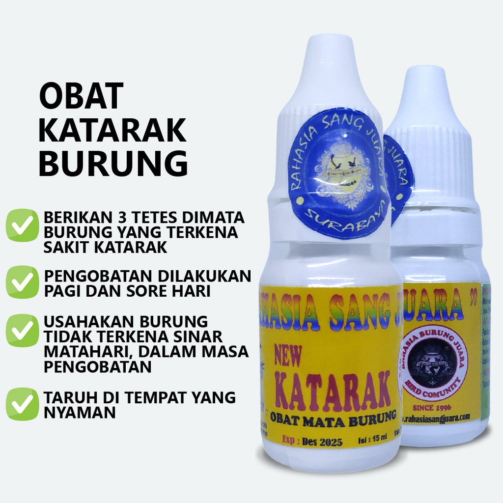 OBAT KATARAK BURUNG MURAI KACER LOVEBIRD KENARI CUCAK IJO PLECI