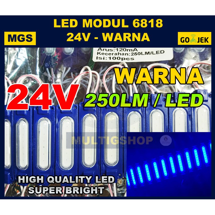 100Pcs LED Modul COB 6818 24v - Warna