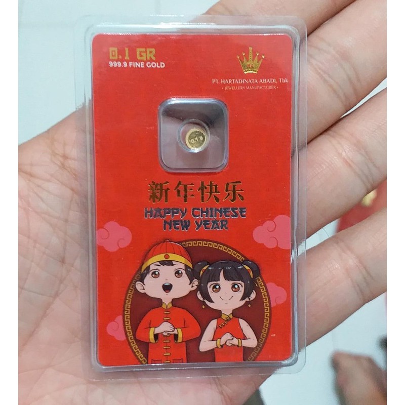 Lucky angpao 0.1Gr / 0.2Gr 24K,Au999 Gold