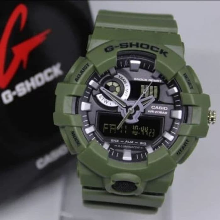 [Spesial Promo] JAM TANGAN PRIA CASIO GSHOCK G-SHOCK GA 700 HIJAU ARMY LIMITED EDITION