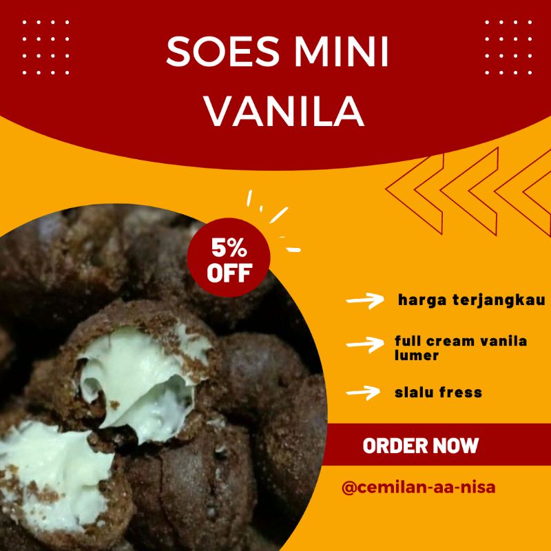

soes coklat vanila cemilan snack viral enak termurah