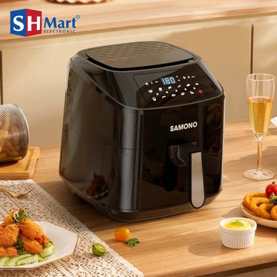 AIR FRYER DIGITAL JUMBO XXL KAPASITAS 8 LITER LOWWATT TOUCH SCREEN SWAFBE08 SAMONO