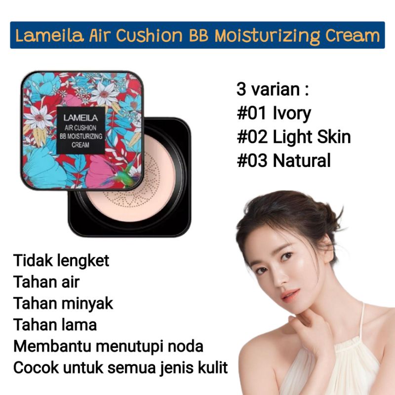 Lameila Air Cushion BB Moisturizing Cream Waterproof / Bedak Lameila Tahan Air Tahan Lama / Lameila Beauty Cream / Bedak Menutupi Noda / Bedak Menutupi Pori-Pori / Bedak Lameila Murah / Bedak Tahan Air / Bedak Korea / Bedak Cair / Lameila Cushion