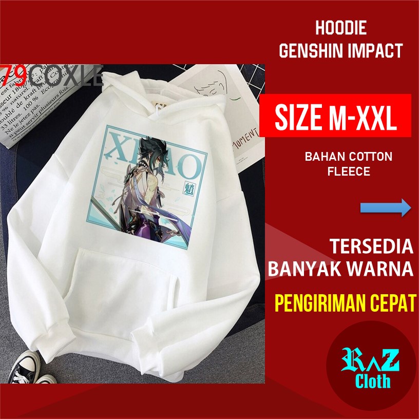 Hoodi Xiao Game Genshin Impact Jaket Anime Hodie Kekinian Hodi