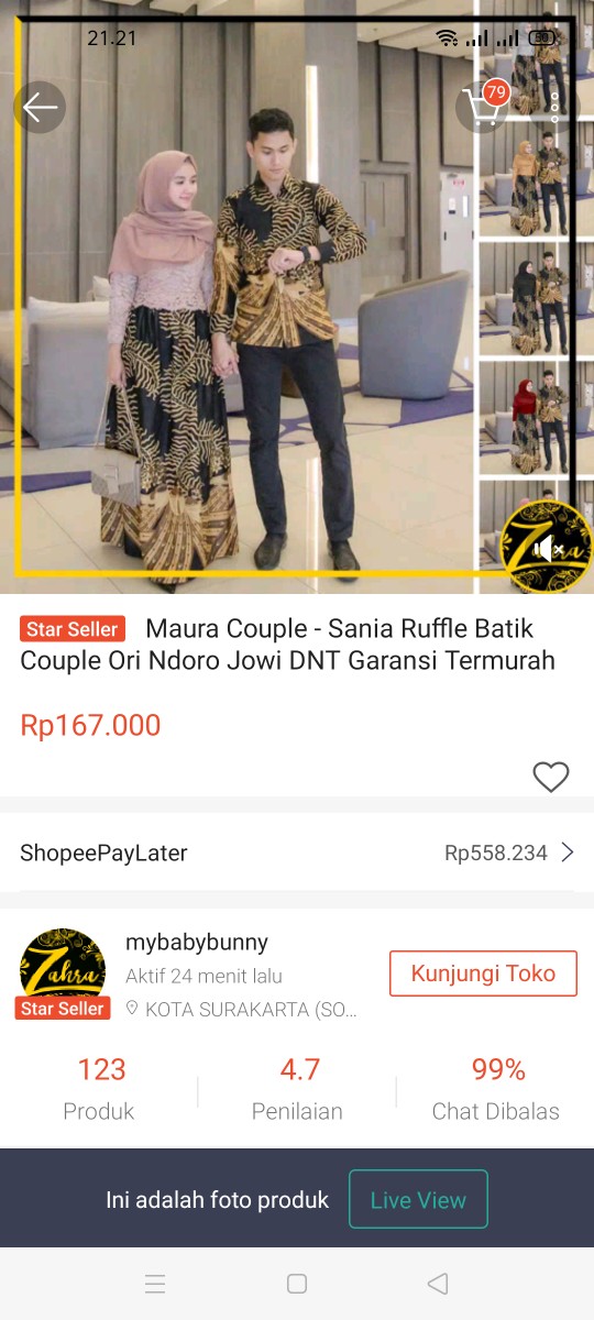 Maura Couple - Sania Ruffle Batik Couple Ori Ndoro Jowi Dnt Garansi Termurah Shopee - Kebaya  Bs059