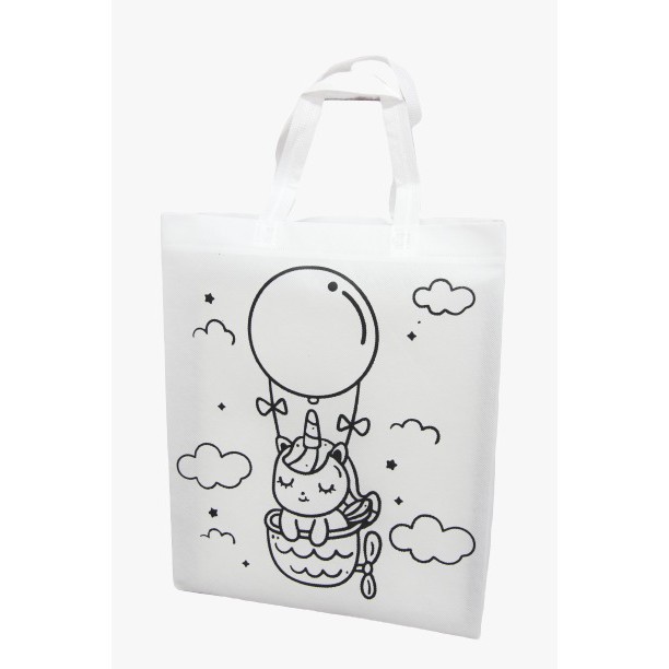 

[COD}] TAS MEWARNAI SPUNBOND LUCU MURAH 37X30X9