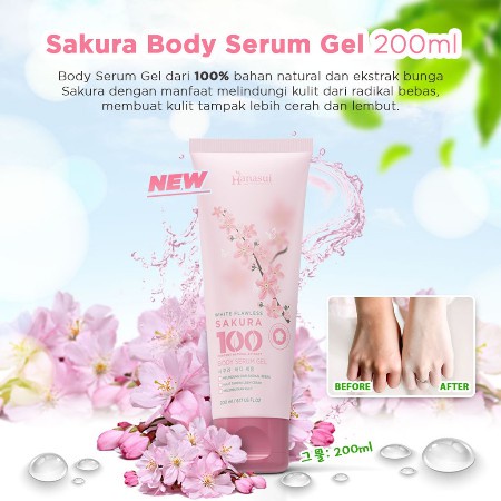 HANASUI Body Serum Gel 200 ml - Aloevera | Sakura | Vit C