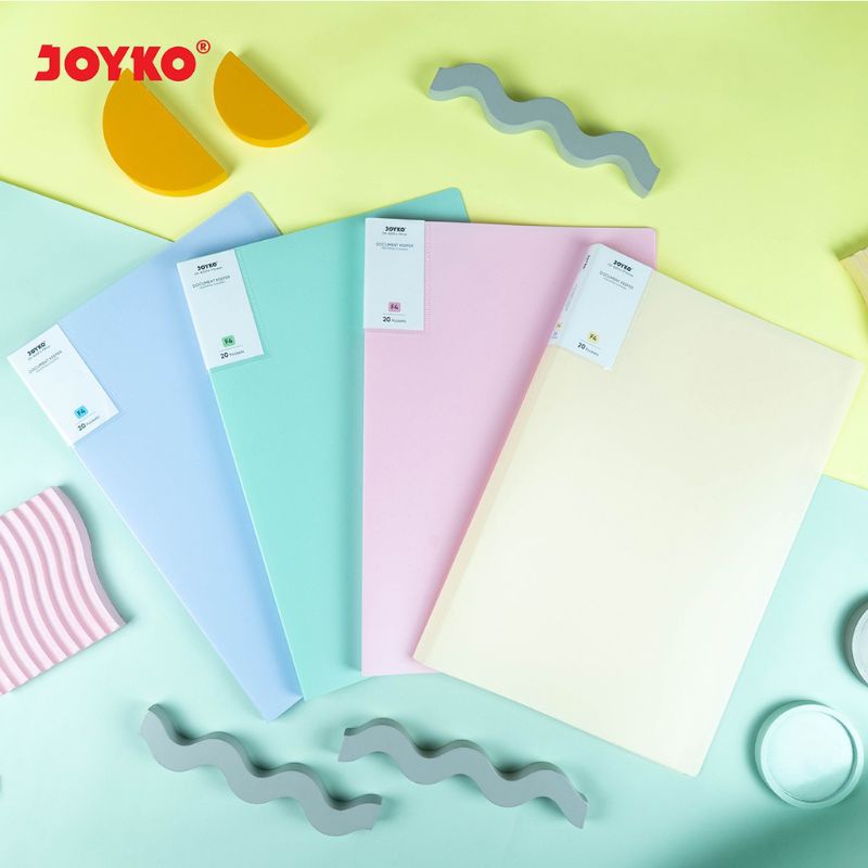 

DOCUMENT KEEPER DK F4 JOYKO PASTEL COLOR 20 DAN 40 POCKET | CLEAR HOLDER MAP FILE DOKUMEN FOLDER JOYKO PASTEL