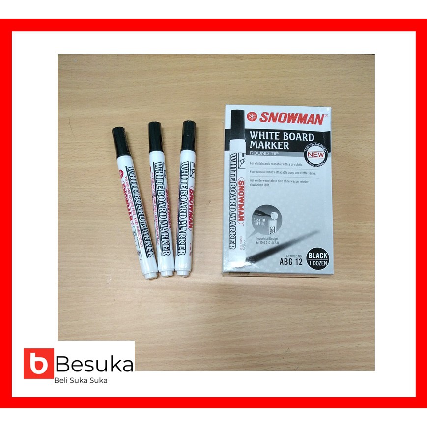 

SPIDOL SNOWMAN WHITE BOARD MARKER ABG-12 (BLACK)