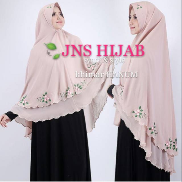 kerudung syari 2 layer full bordir khimar ceruty babydoll bordir