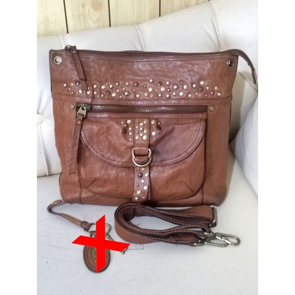 Preloved Tas Fossil Sasha Studded Crossbody