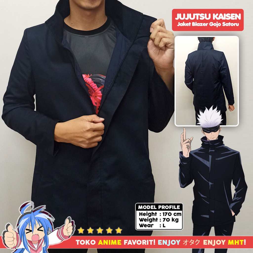 Blazer Jaket Anime Gakuran Jujutsu Kaisen Gojo Satoru Cosplay