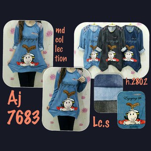 Baju Kaos Blouse Lengan Panjang Wanita Olive 7683