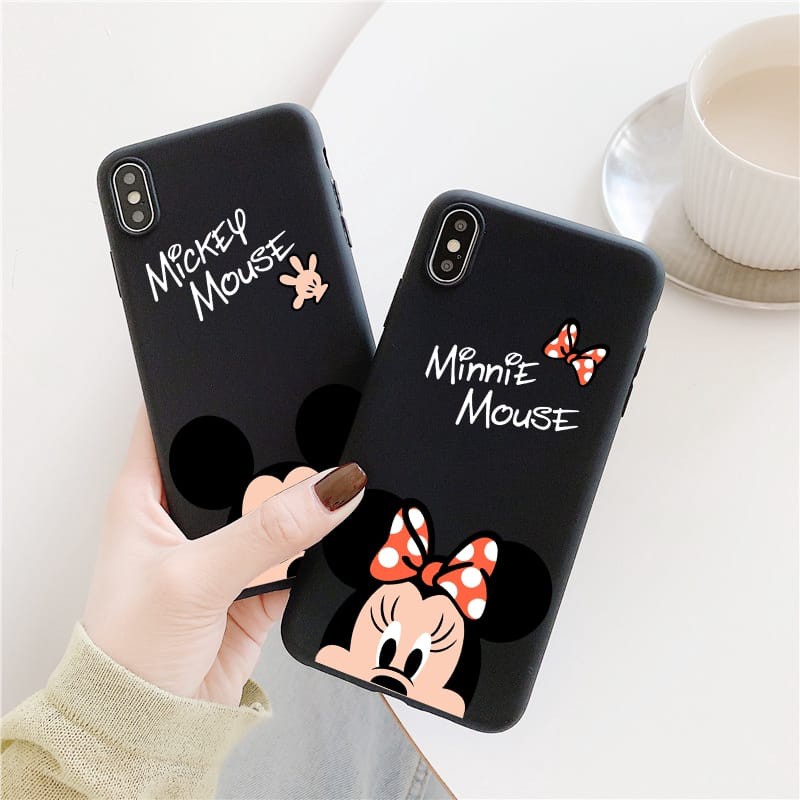 GSC 0117 SOFTCASE CUSTOM BLACK MATE DESAIN MINNIE MICKEP  UNTUK Realme 6 Pro Realme 7 Realme 7i Real