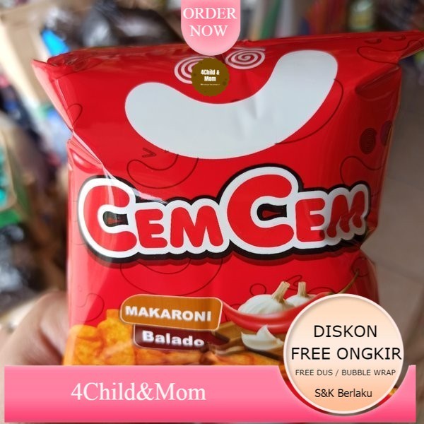 

Cemcem Makaroni Pedas Sambal Matah Balado Snack Cemilan Makanan Ringan 200 gram