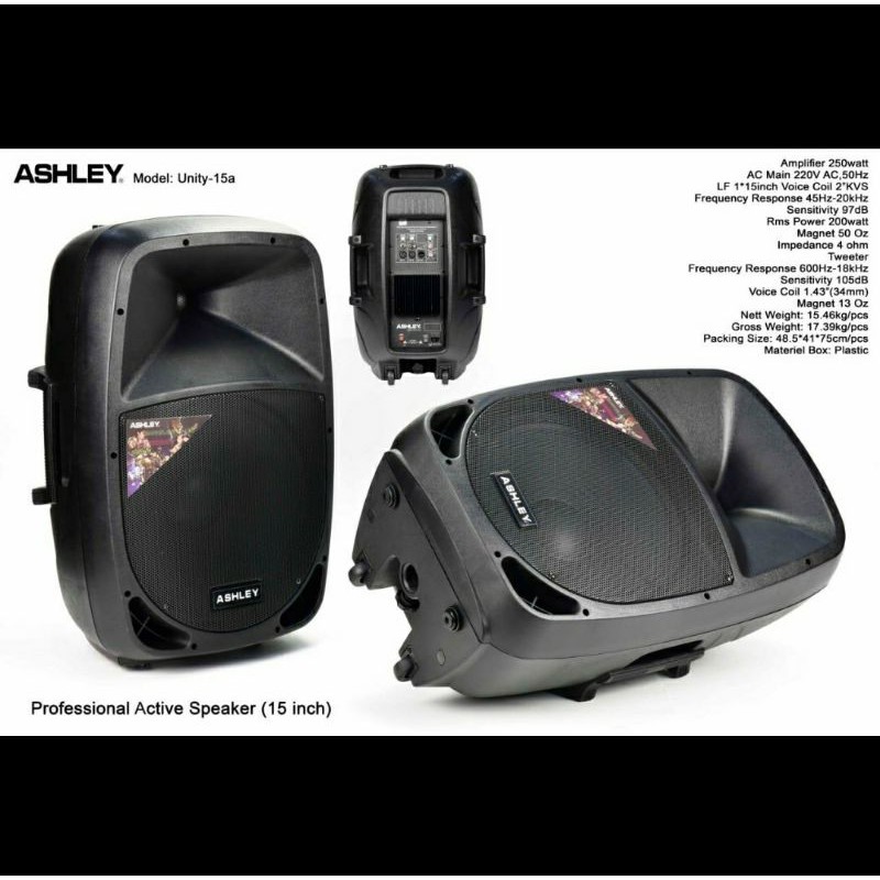 SPEAKER ASHLEY UNITY 15A 15 inci AKTIF MONITOR ORIGINAL