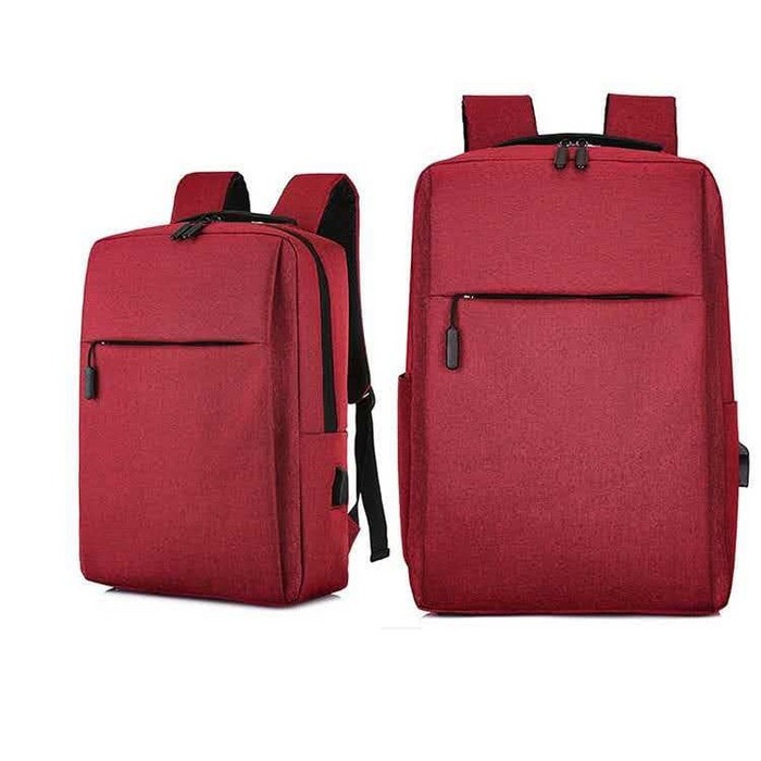 Tas Laptop Backpack Ransel Waterproof with USB Port 14 - 15.6 inch RED