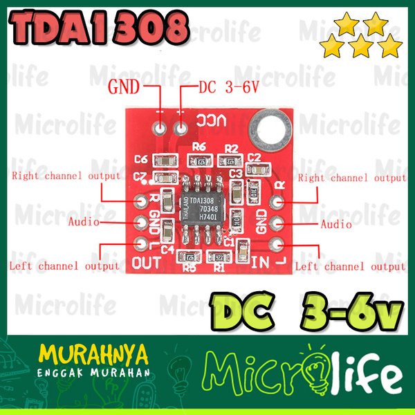 Stereo Headphone Amplifier Board TDA1308 DC 3-6V Module