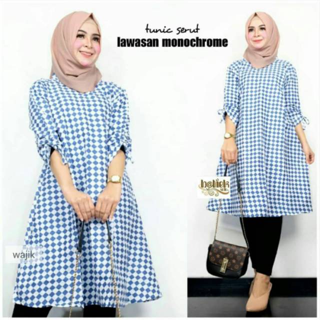 (3) TUNIK TERMURAH TUNIK SERUT LAWASAN MONOCHROME MURAHH