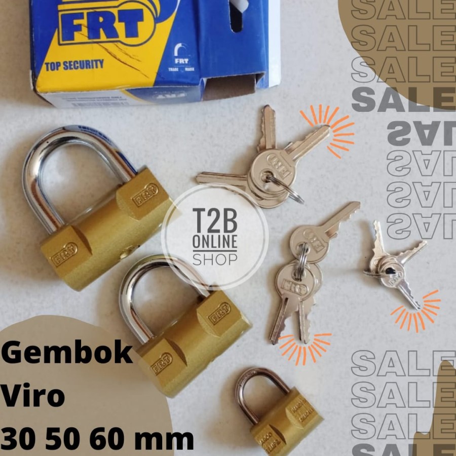 Gembok Model Viro 30, 40, 50, 60 mm, gembok pintu, pagar, lemari