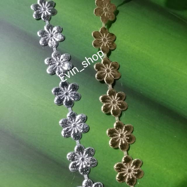 Renda Jasmine/ Melati  kecil / Besar /Mas/Perak/10 yard=9Meter