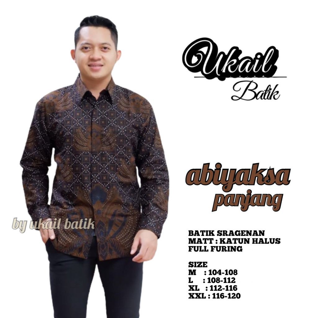 ABIYAKSA UKAIL KEMEJA BATIK SOLO PRIA LENGAN PANJANG LAPIS FURING ATASAN BATIK PREMIUM MODERN KATUN HALUS  SELING MERAH KERIS PUSOKO BALABADRA PEKSI PUSPO SELING MERAH ARDANA BIRU JEJAKA MERAH PEKSI SELING PARANG WENING PEKSI AJISAKA SELING KUNING PEKSI