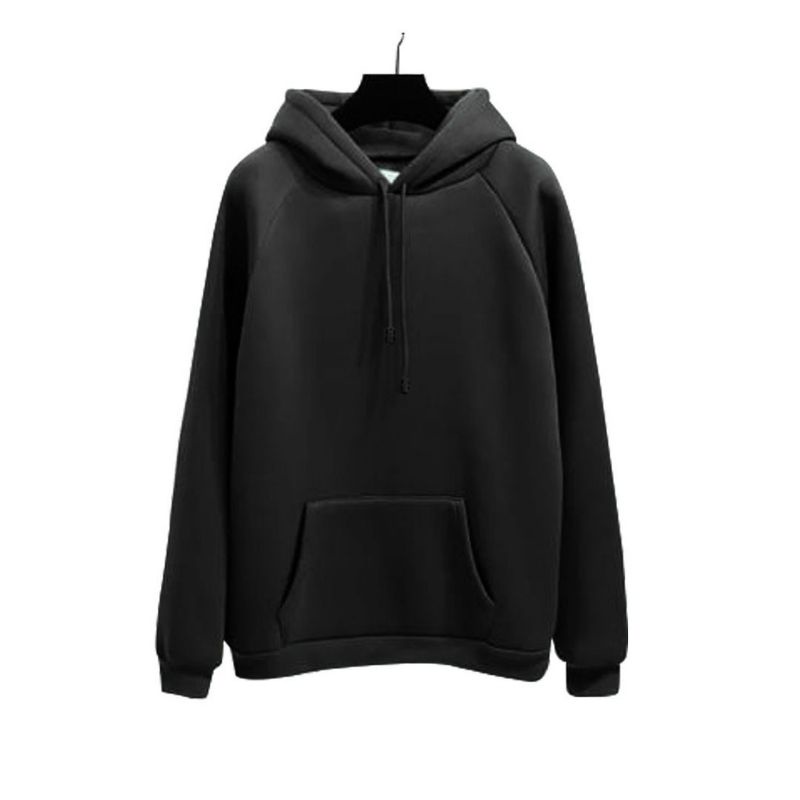 Sweater Hoodie Jaket Polos size Jumbo XXL Oversize | Hoodie Jaket Korean Style Oversize | Hoodie Sweater Jaket Premium Distro-Hitam